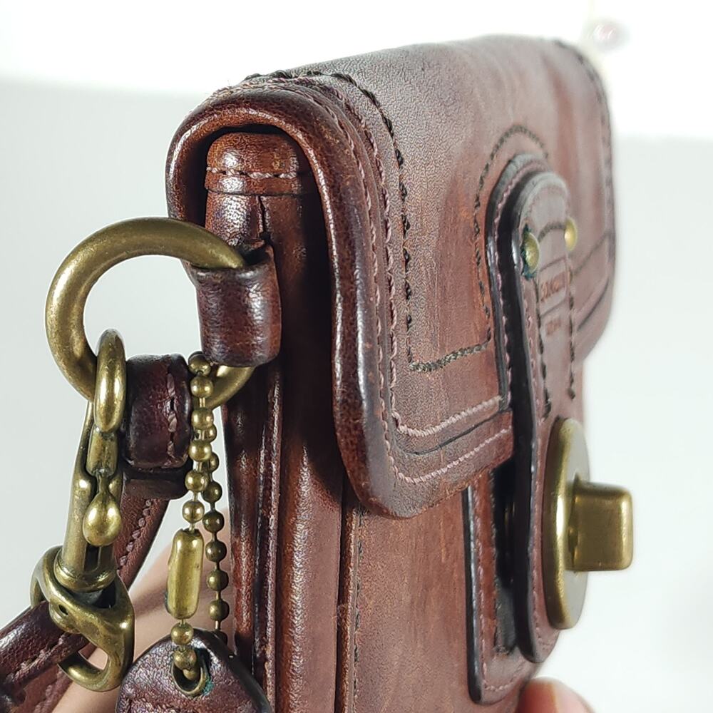 Coach Legacy 65th Anniversary Brown Leather Mini Flap Wristlet Wallet Bag - Picture 15 of 16